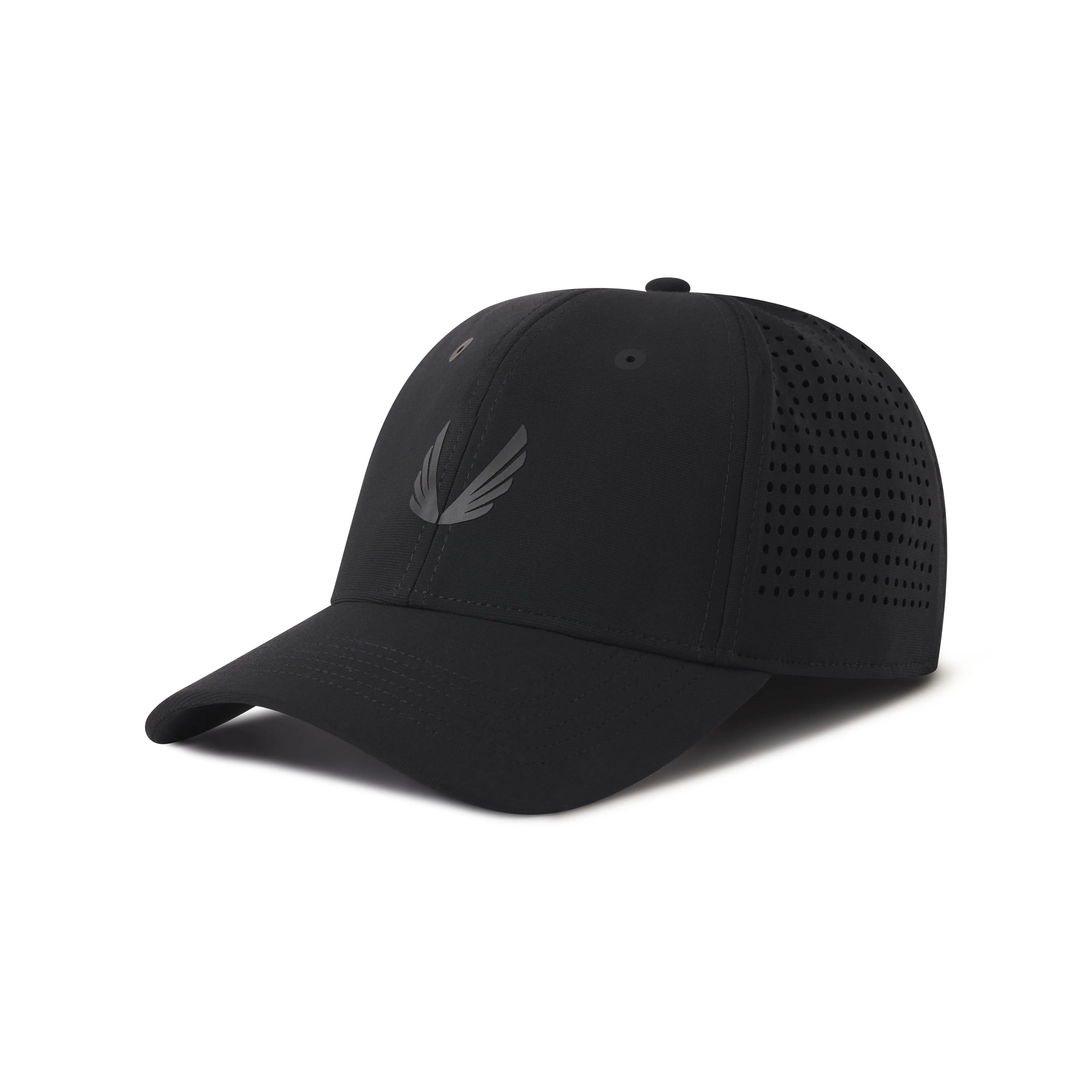 0818. Tetra-Lite® Sport Cap - Black/Black "Wings"