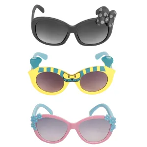 Amour UV Protected Combo for Kids (4 to 8 Years) Sunglasses - Pack of 3 Black::Yellow::Pink