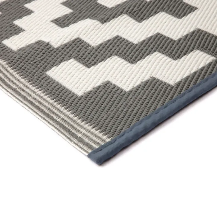 Aztec Grey & White Rectangular Diamond Pattern Foldable Waterproof XL Camping Mat - 270x450 CM