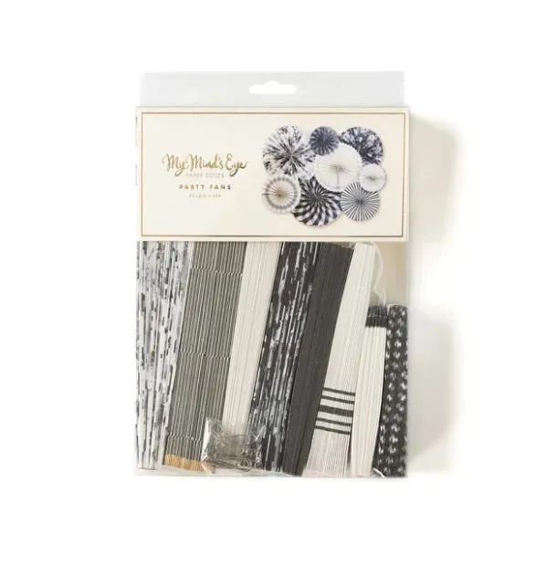 Black & White Gingham Party Fans