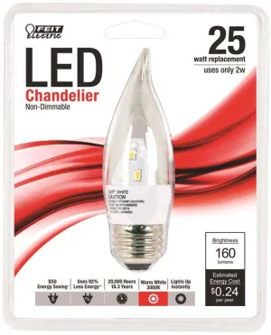 Bulb Led Bent-tip Med Clear 2w