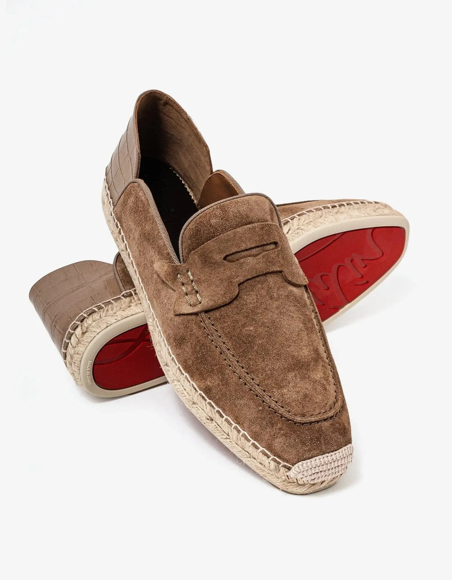 Christian Louboutin Paquepapa No Back Brown Espadrilles -