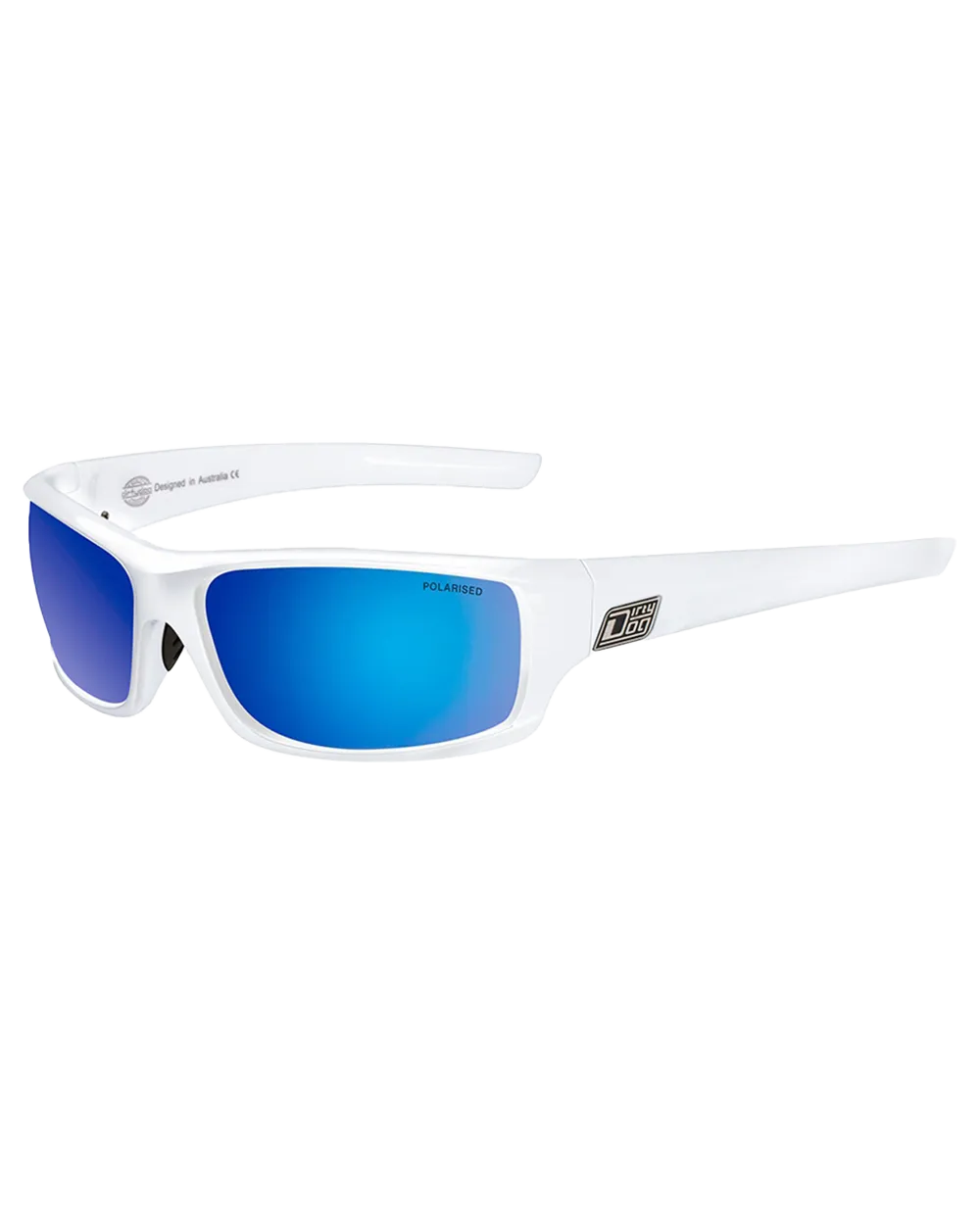 Clank Polarised Sunglasses in White, Grey & Blue Fusion