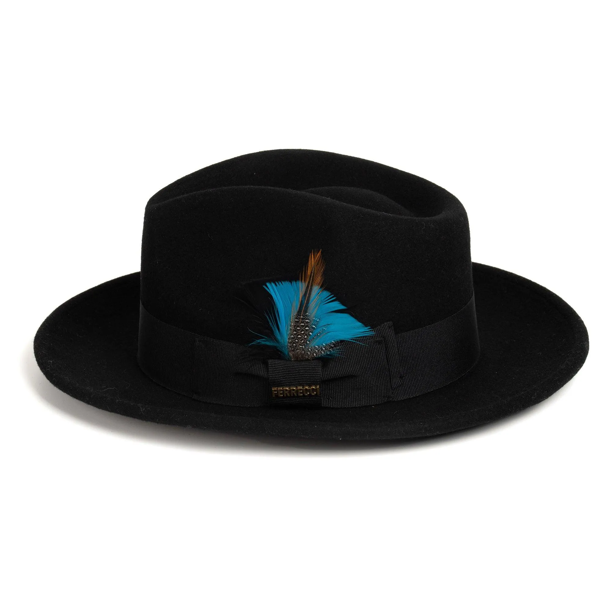 Crushable Black 100% Australian Wool Fedora Hat