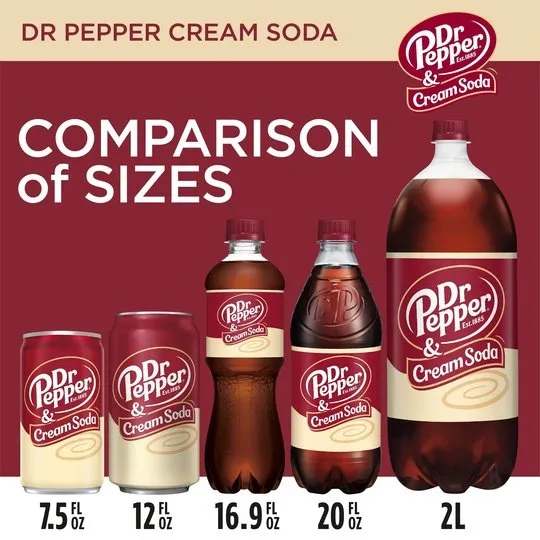 Dr Pepper & Cream Soda, 12 fl oz cans, 12 pack