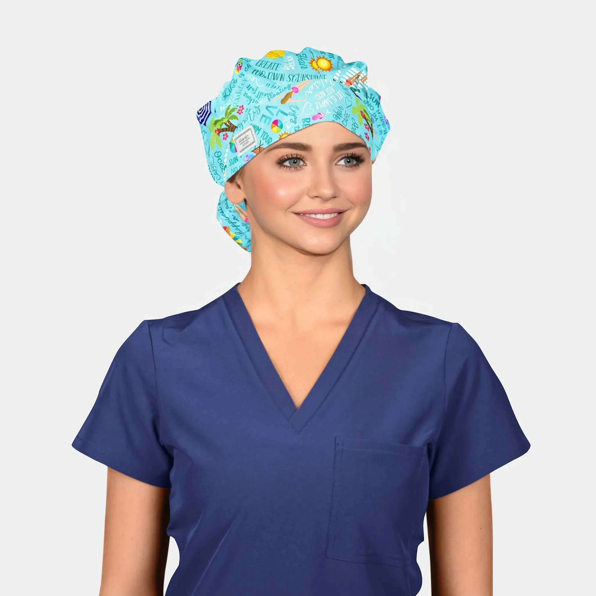 Dreaming of Summer- Poppy Bouffant Surgical Scrub Hats