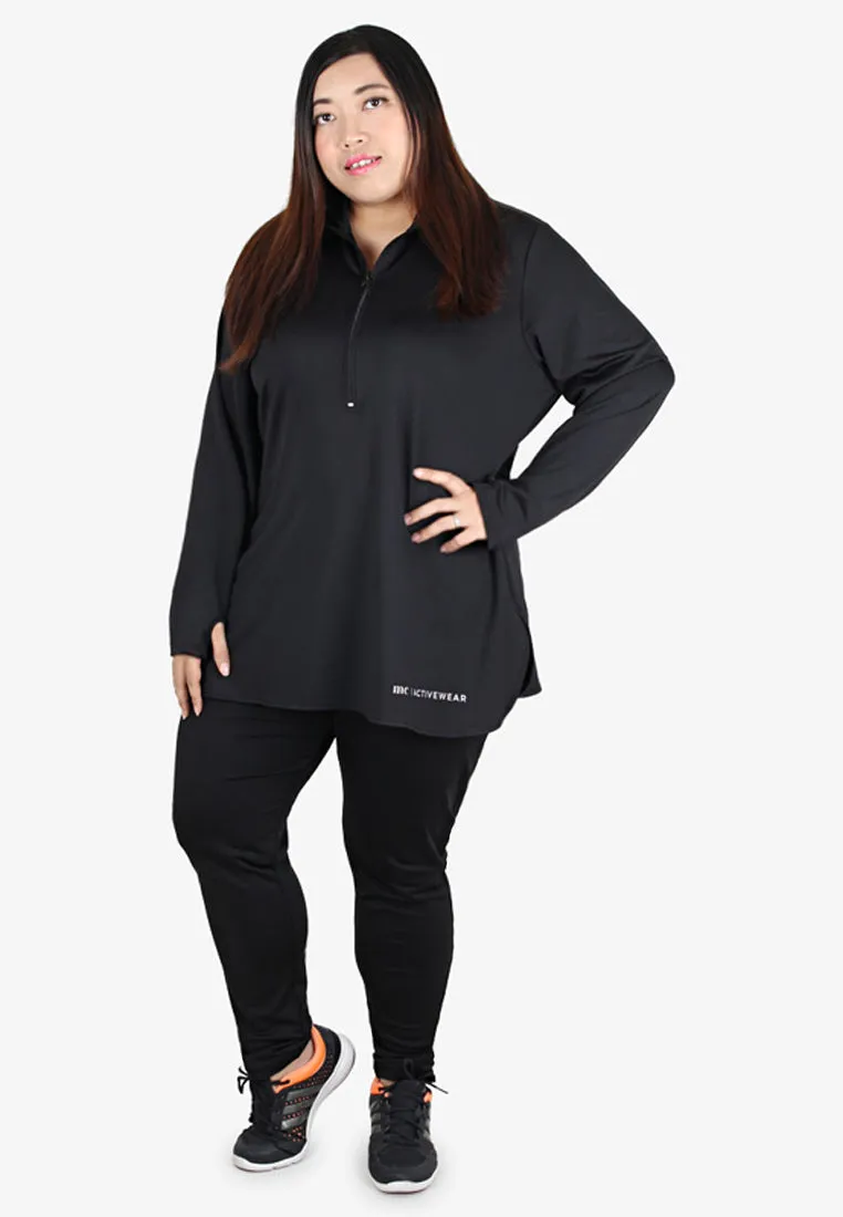 Eagle Turtleneck Active Wear Top - Black