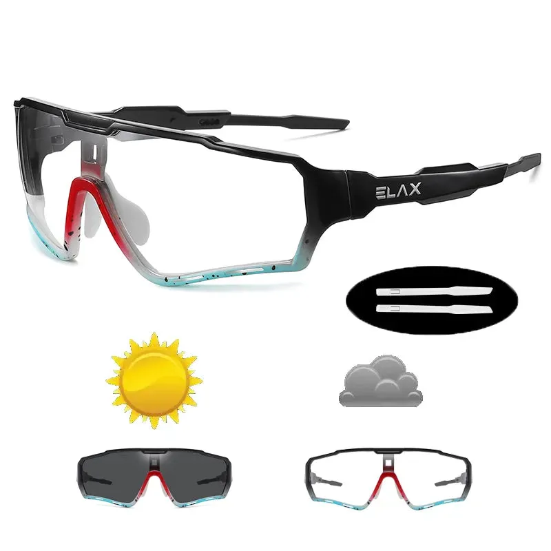 ELAX Brand New Style Photochromic Sunglasses SportsMen Women Mtb Bike Bicycle Eyewear Cycling Glasses