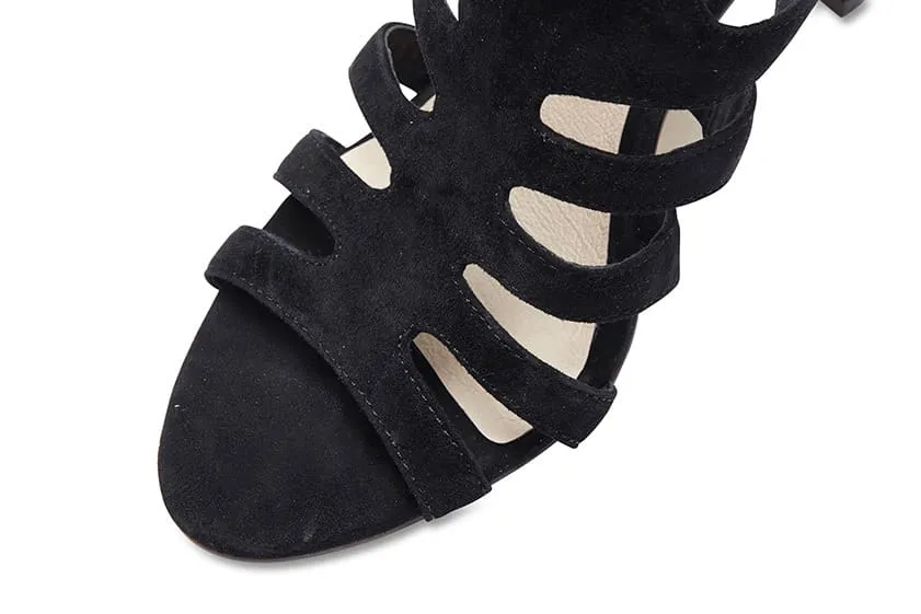 Glamour Heel in Black Suede