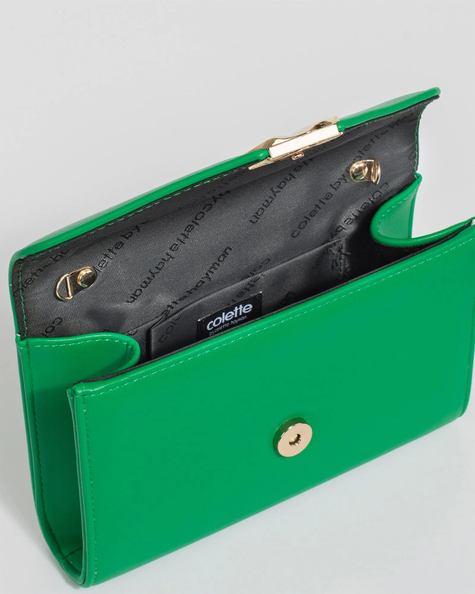 Green Isidora Envelope Clutch Bag