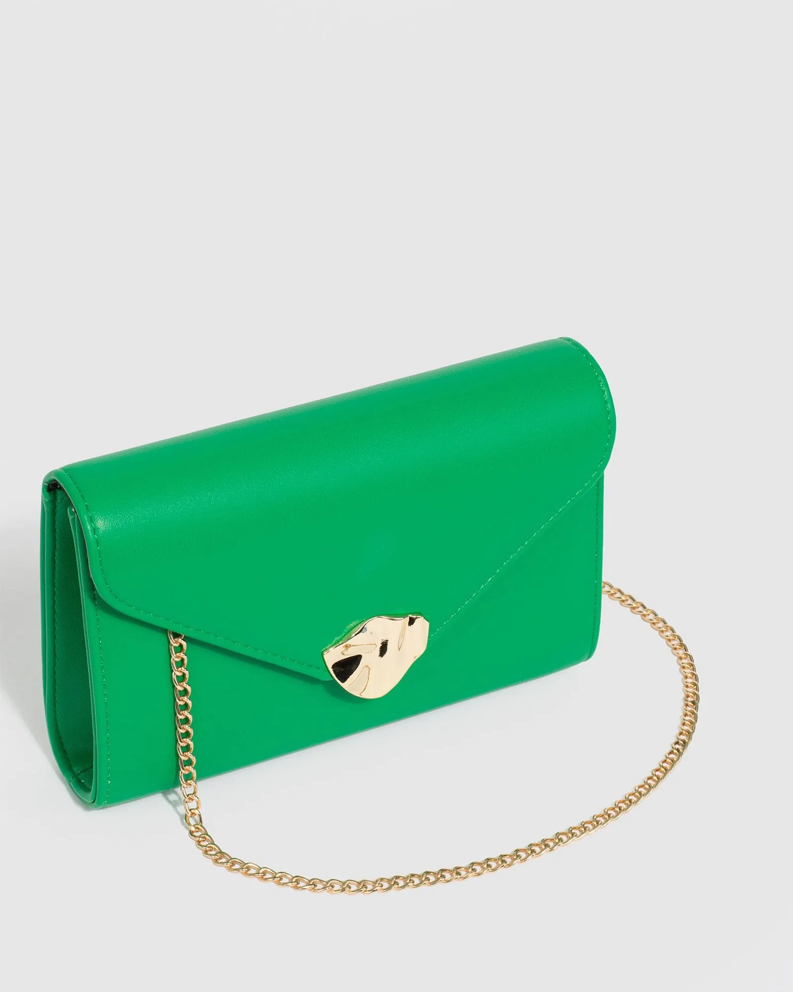 Green Isidora Envelope Clutch Bag