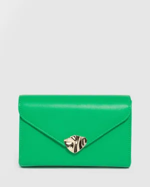 Green Isidora Envelope Clutch Bag