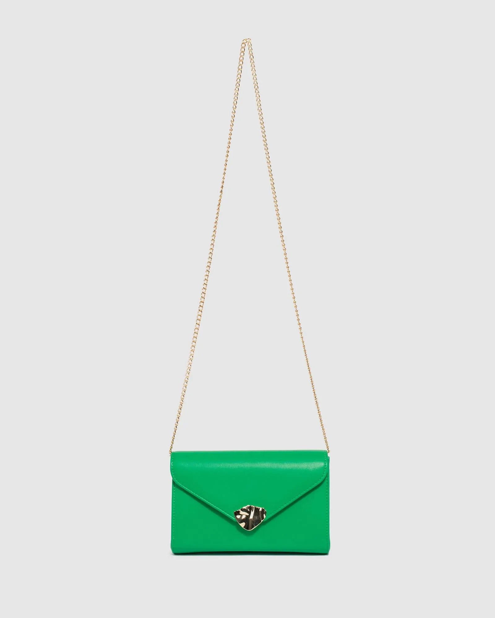 Green Isidora Envelope Clutch Bag