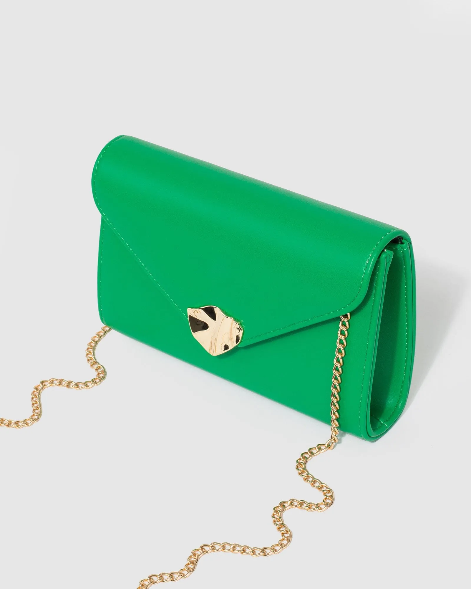 Green Isidora Envelope Clutch Bag