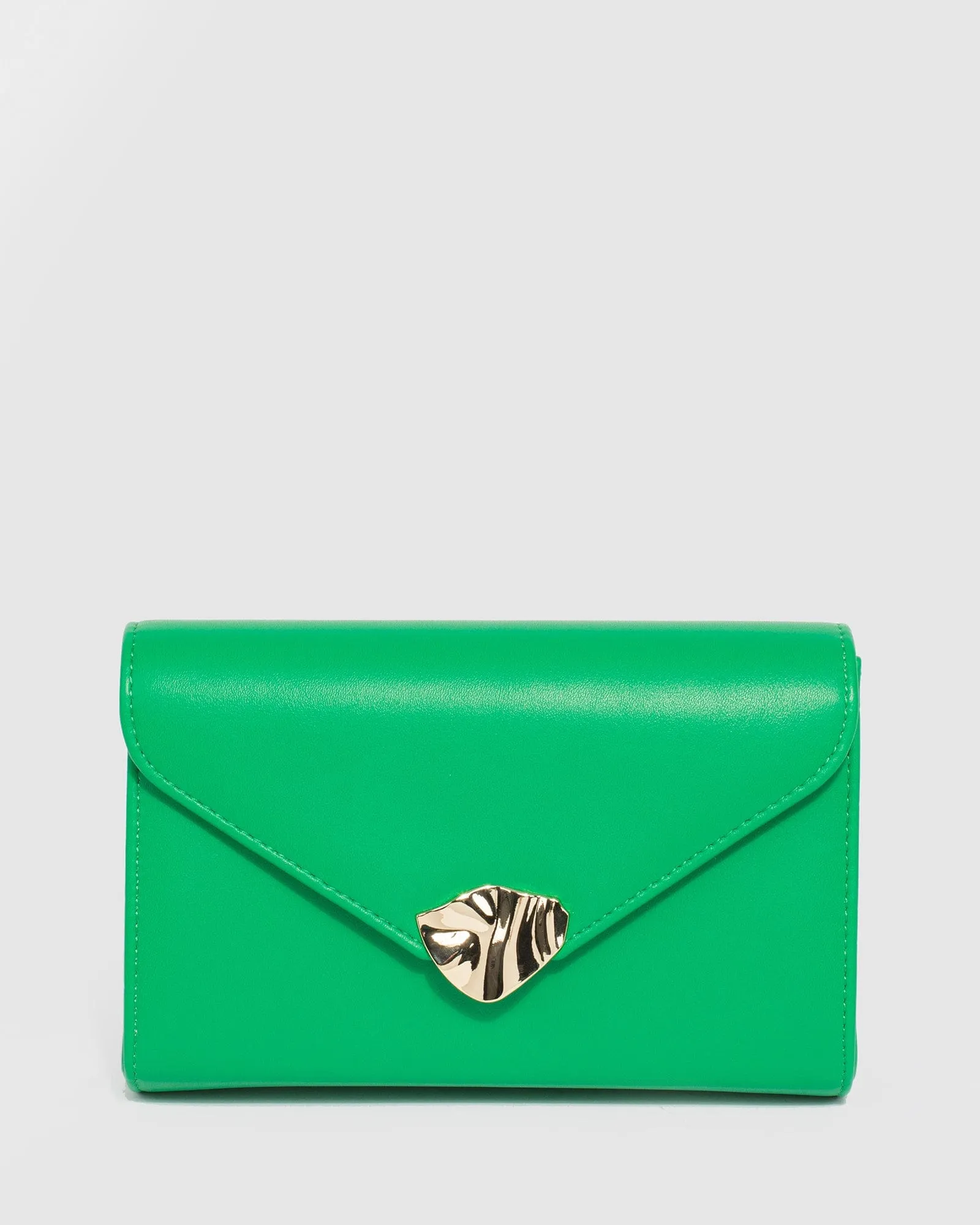 Green Isidora Envelope Clutch Bag