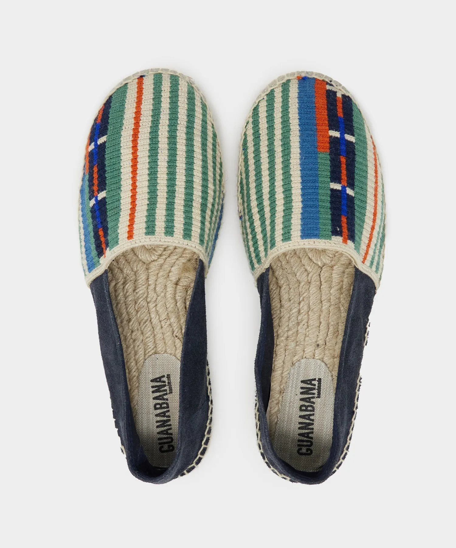 Guanábana Espadrilles in Jade Stripe-Green