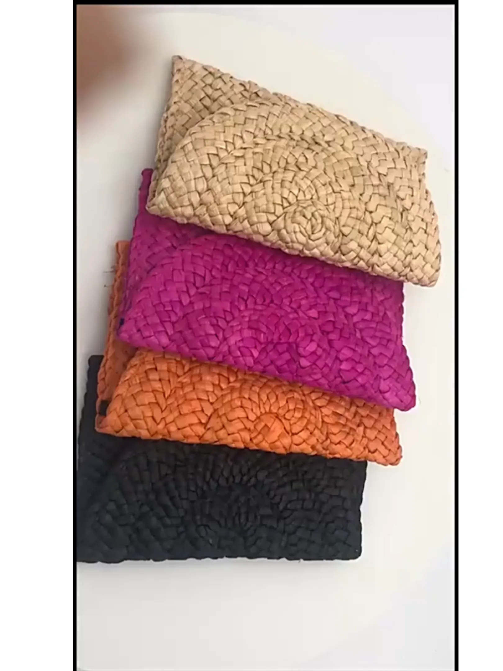 Handmade Woven Straw Clutch Rattan Bag - Assorted Colors