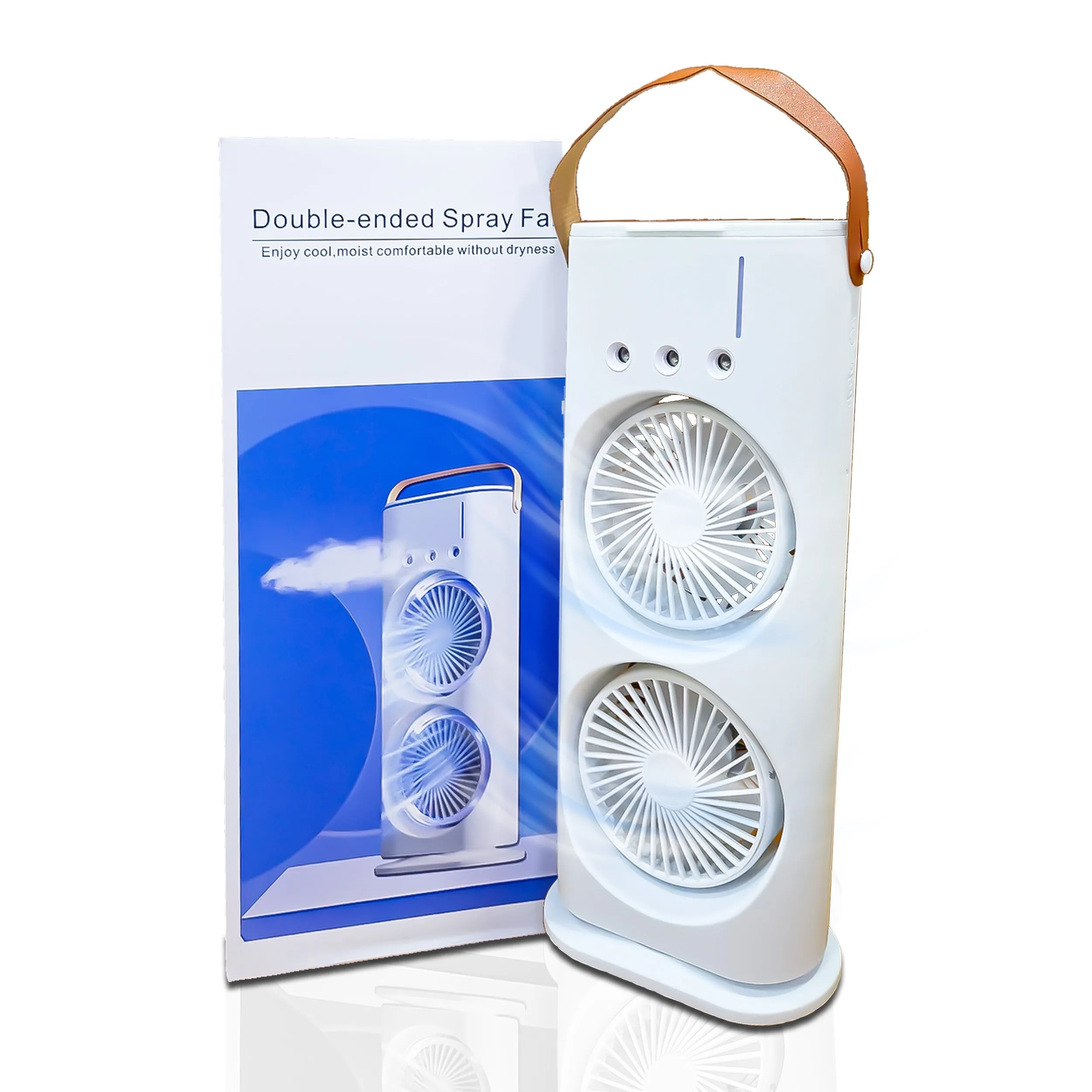 HAVAI Portable Double-Ended Spray Fan with BLDC Motor, 3 Wind Speeds, 280ml Water Tank, and 10W Power - Rechargeable Mist Fan for Cool Air - Single Person