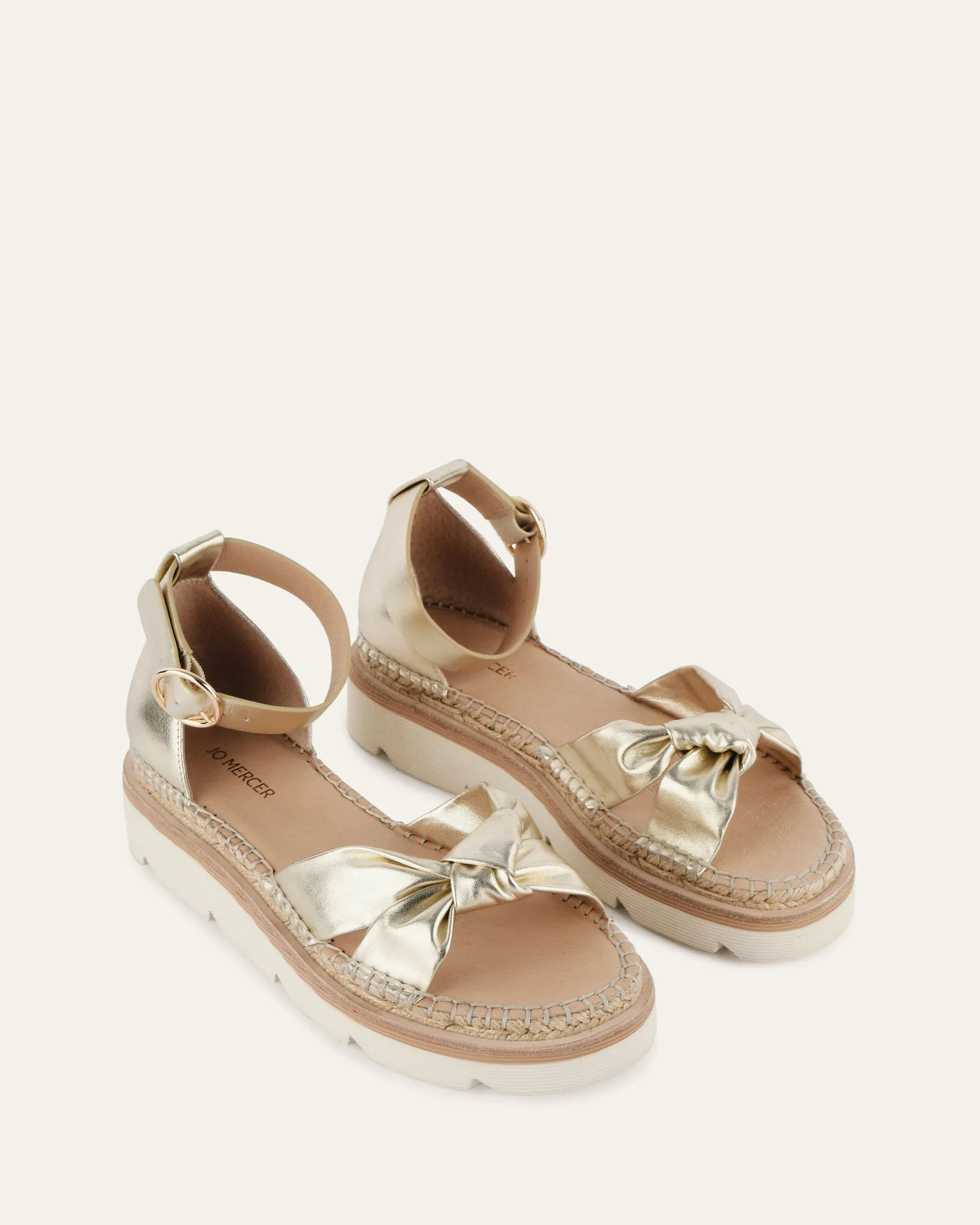 IRIS FLAT SANDAL LIGHT GOLD LEATHER