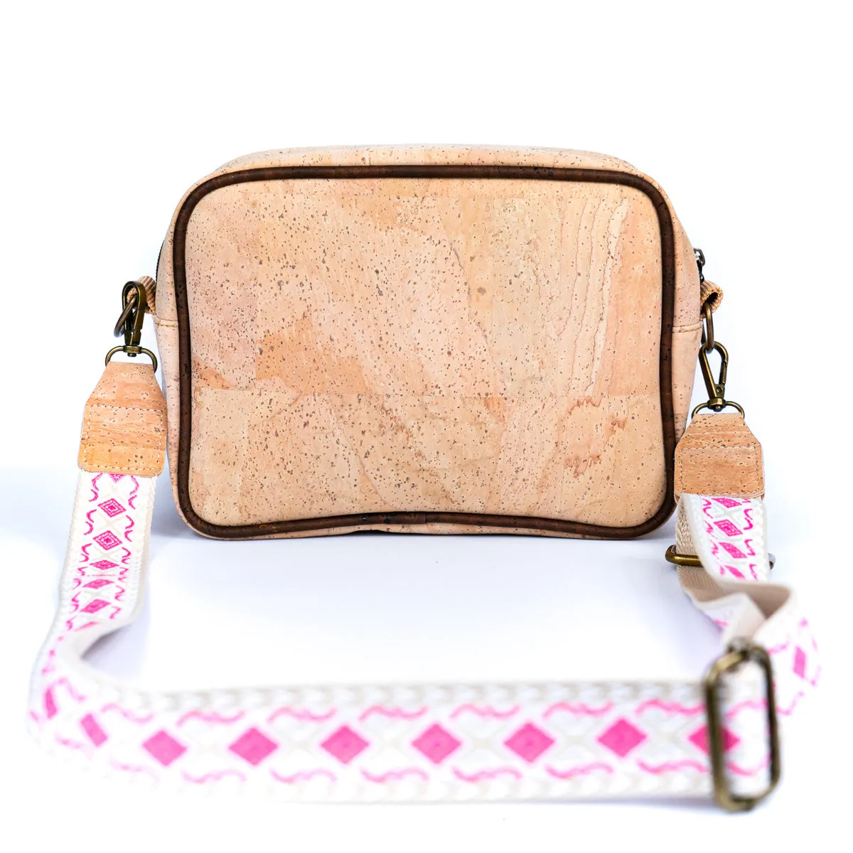 Ladies' Natural Cork Crossbody Bag with Wide Shoulder Strap BAGP-164