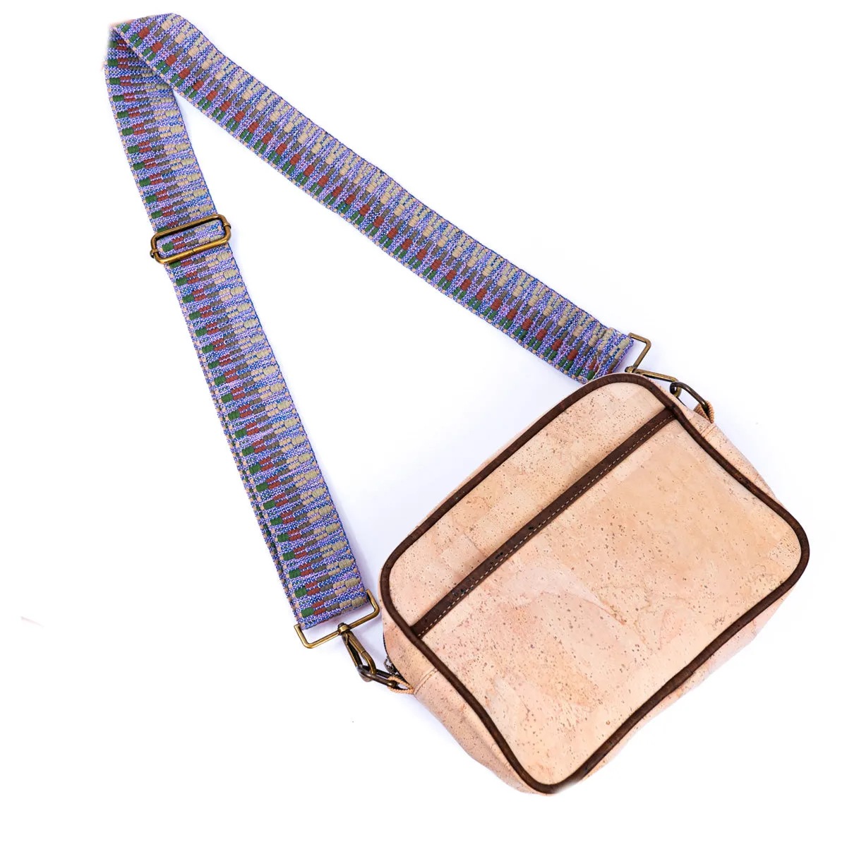 Ladies' Natural Cork Crossbody Bag with Wide Shoulder Strap BAGP-164