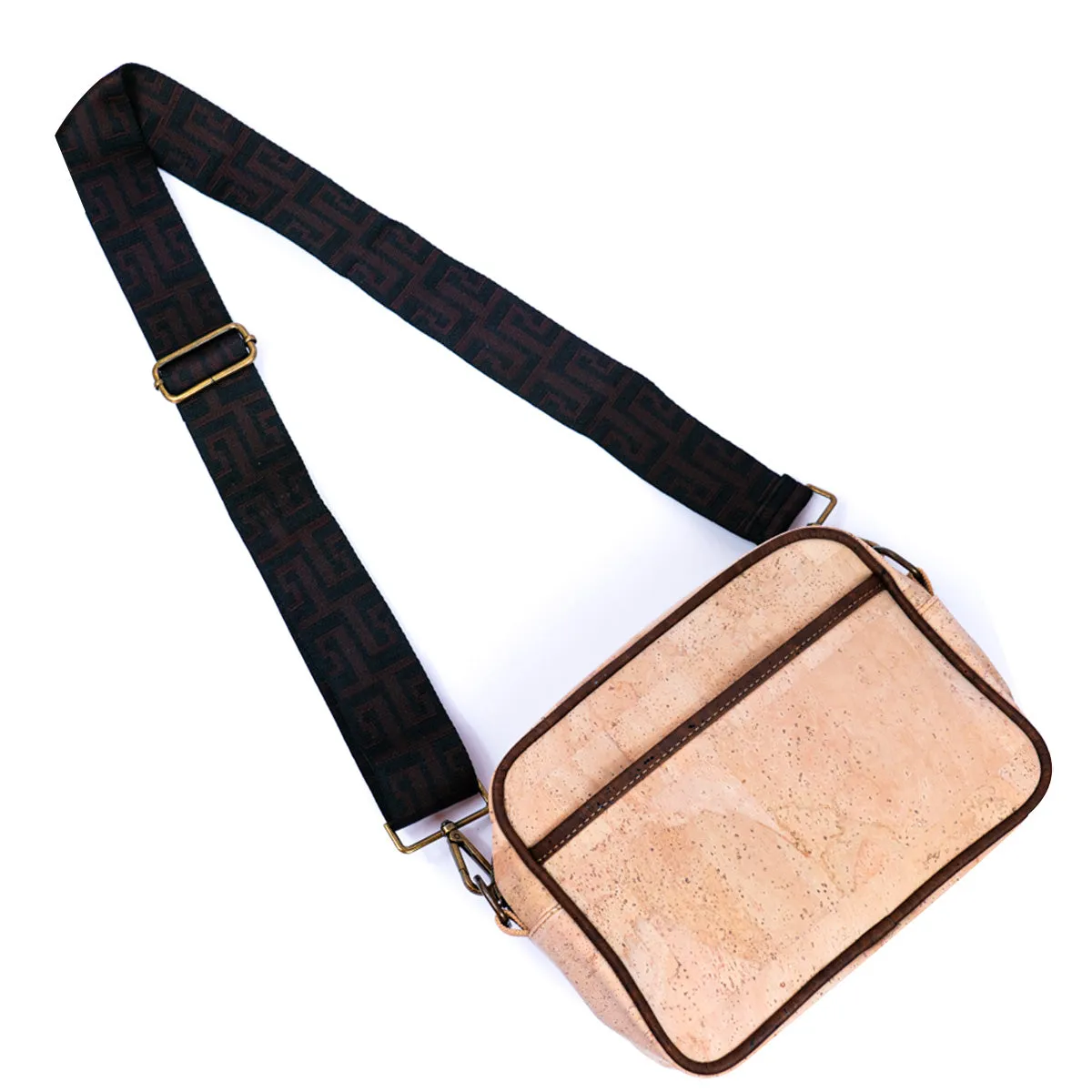 Ladies' Natural Cork Crossbody Bag with Wide Shoulder Strap BAGP-164