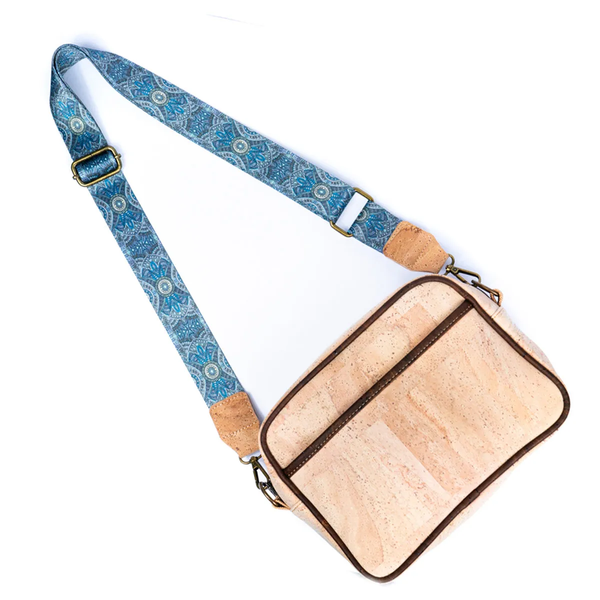 Ladies' Natural Cork Crossbody Bag with Wide Shoulder Strap BAGP-164