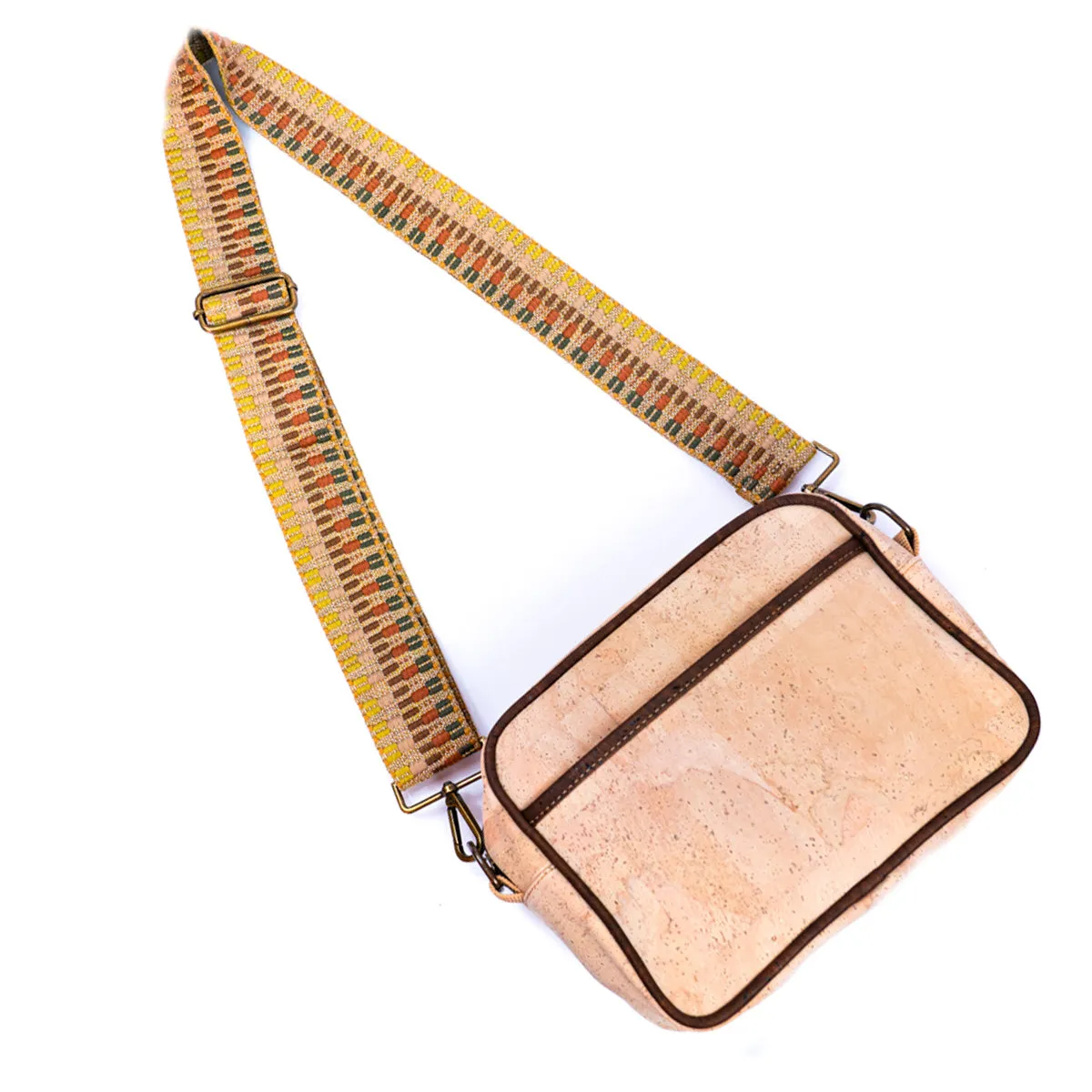 Ladies' Natural Cork Crossbody Bag with Wide Shoulder Strap BAGP-164