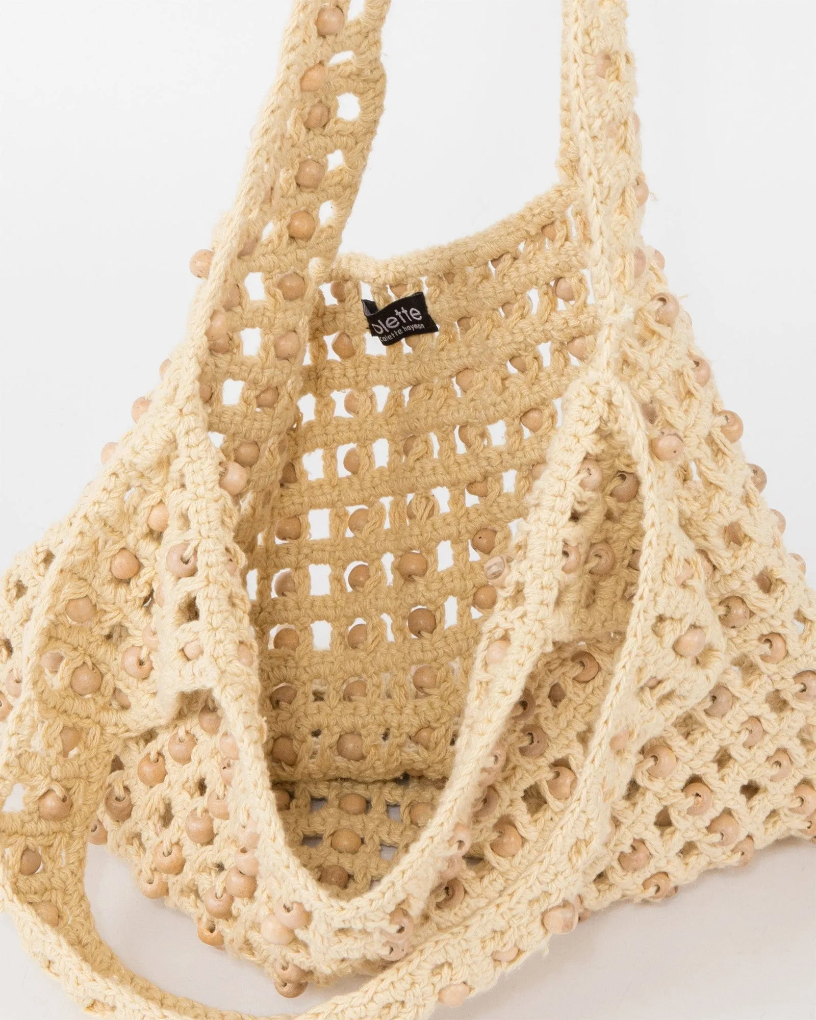 Natural Anisa Straw Beaded Tote Bag