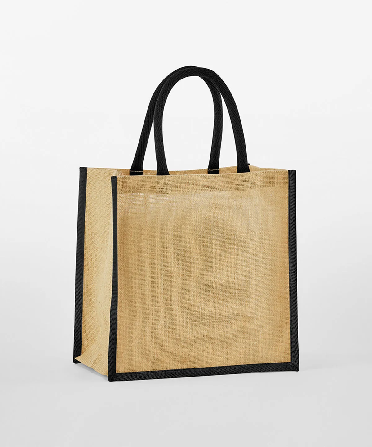 Natural starched jute mini gift bag | Natural/Black