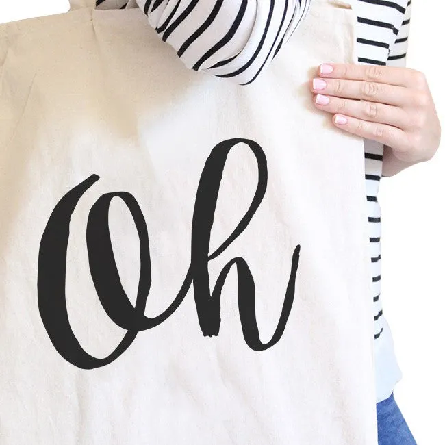 Oh Natural Canvas Bag Cute Calligraphy Eco Bags Gift For Students