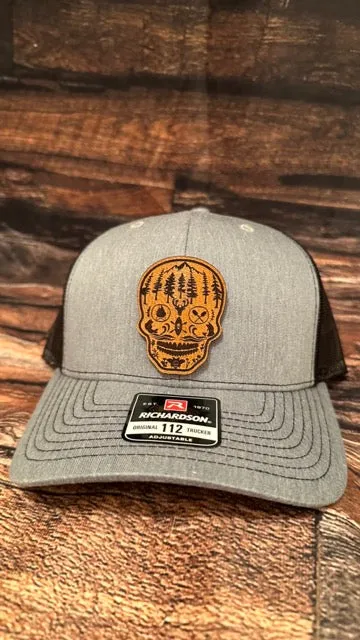 Outdoors Sugar Skull leather patch hat