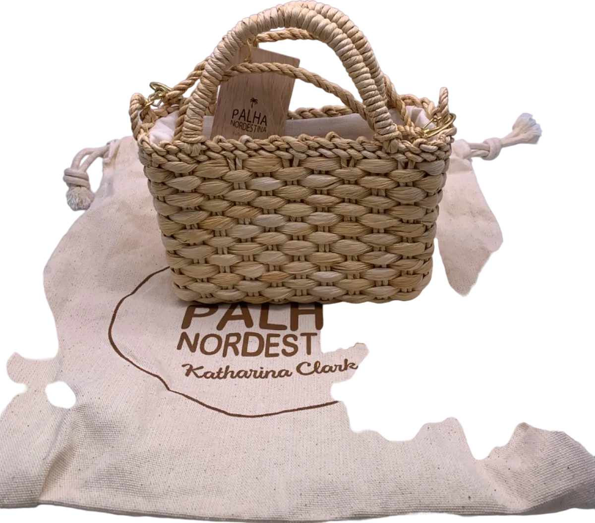 Palha Natural Woven Mini Basket Bag One Size