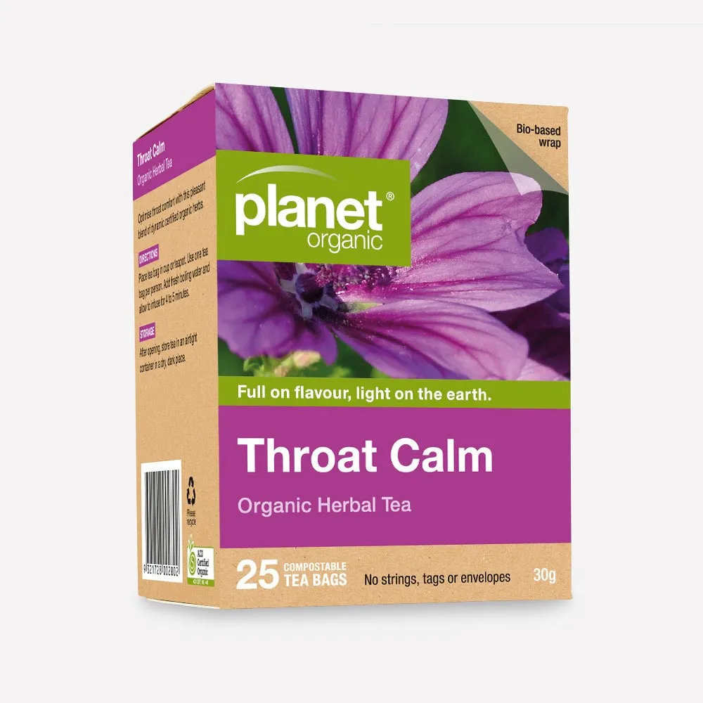 Planet Organic - Herbal Tea Bags - Throat Calm (25 Tea Bags)