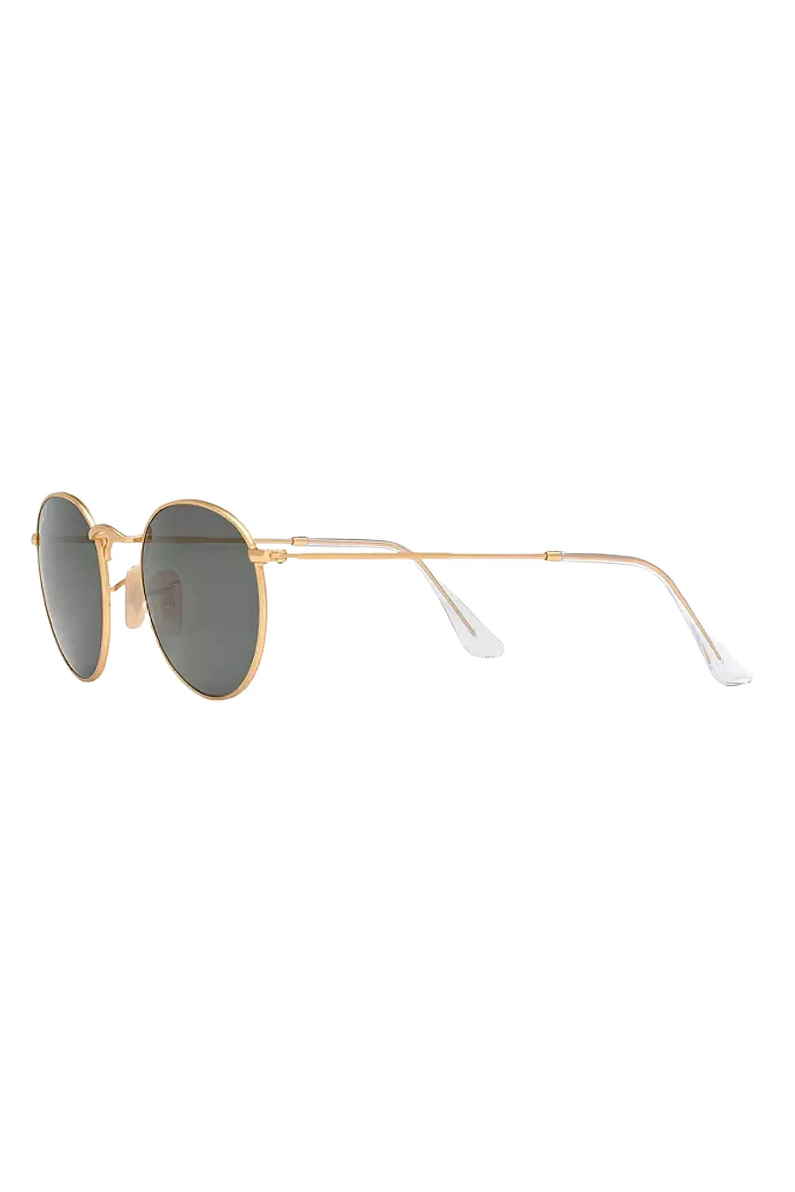 Polarised Round Sunglasses in Gold/Dark Green