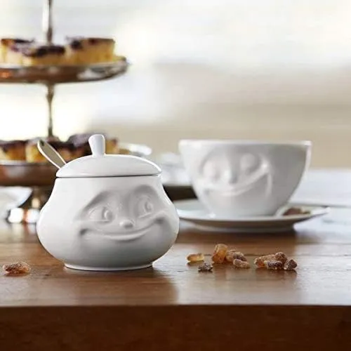 Porcelain Sugar Bowl with Lid Sweet Face