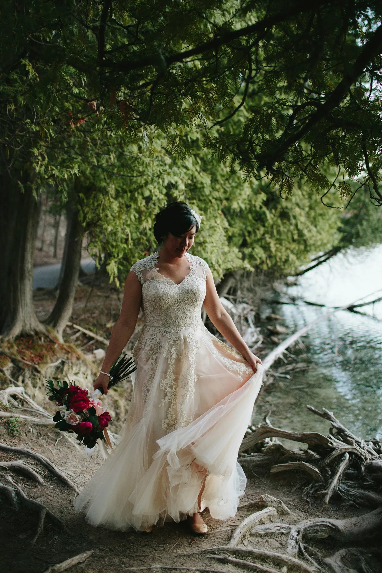 Ready to Wear Blush Lace Wedding Dress KORYNNE