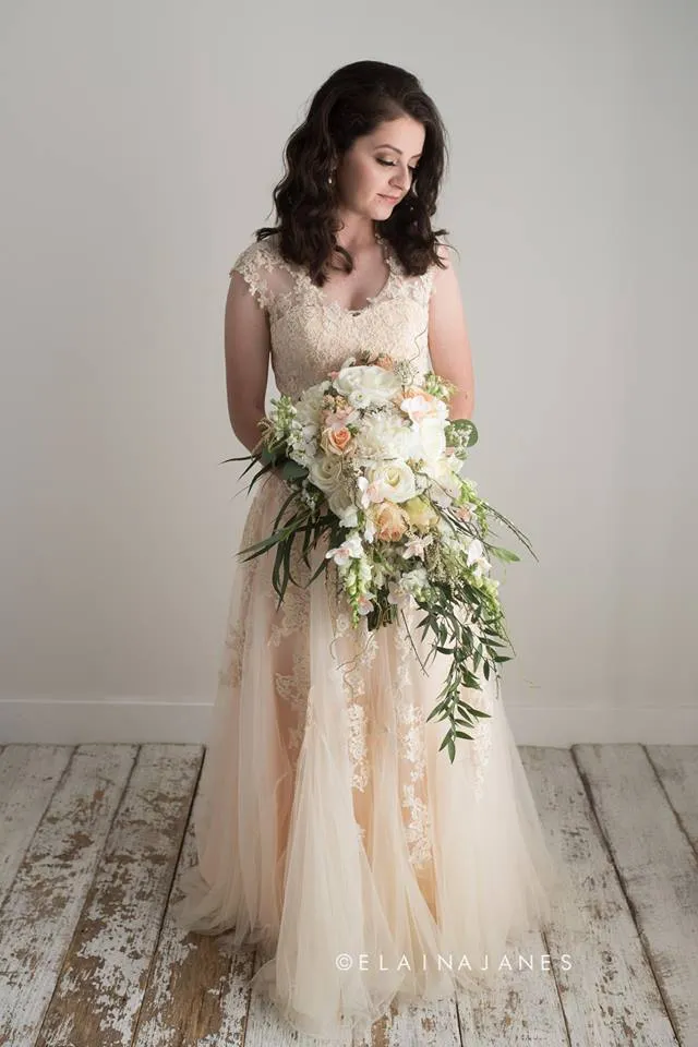 Ready to Wear Blush Lace Wedding Dress KORYNNE