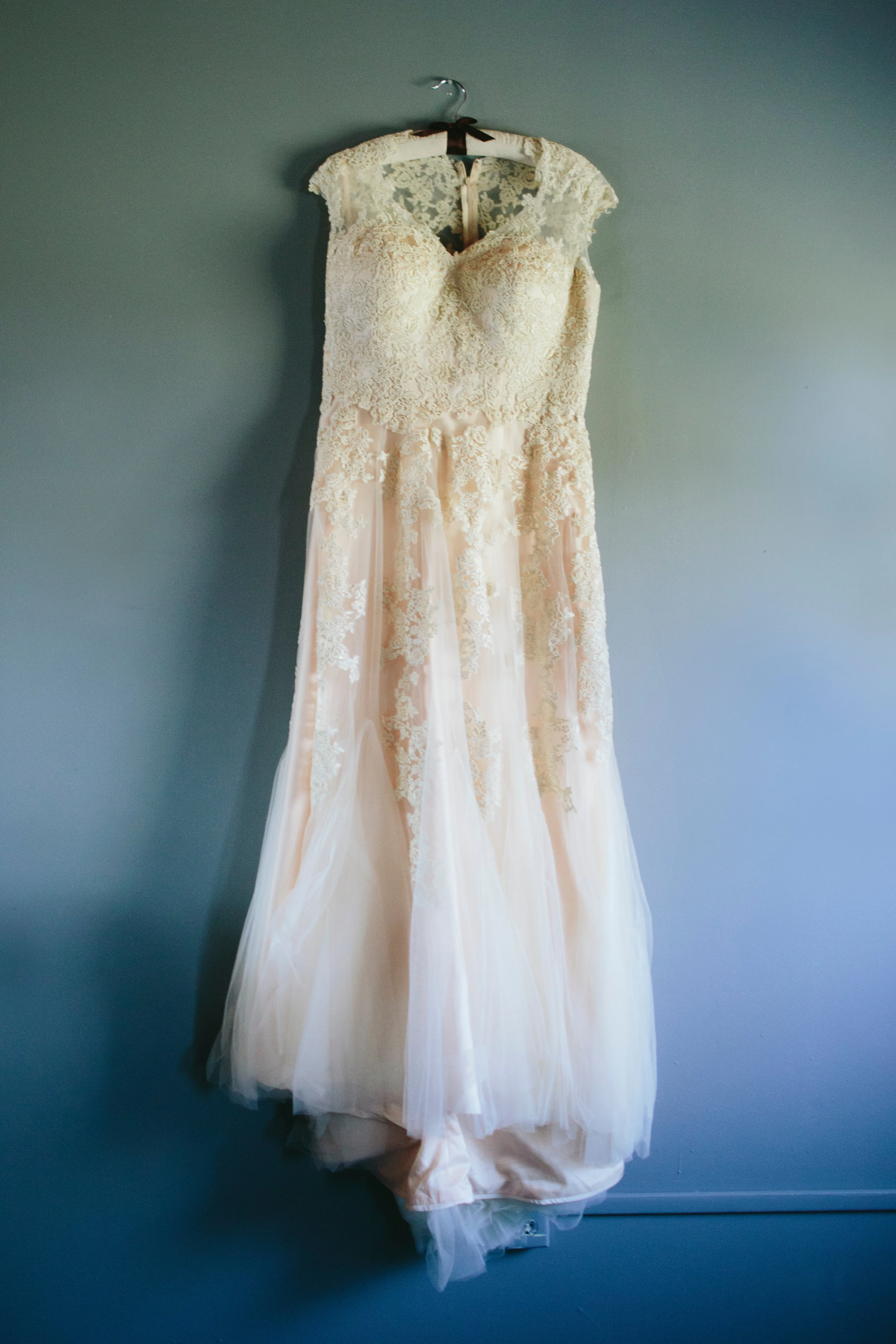 Ready to Wear Blush Lace Wedding Dress KORYNNE