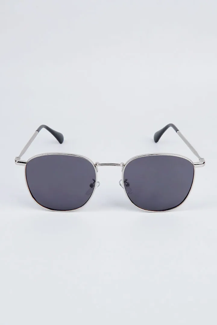 Round Metal Sunglasses - Black