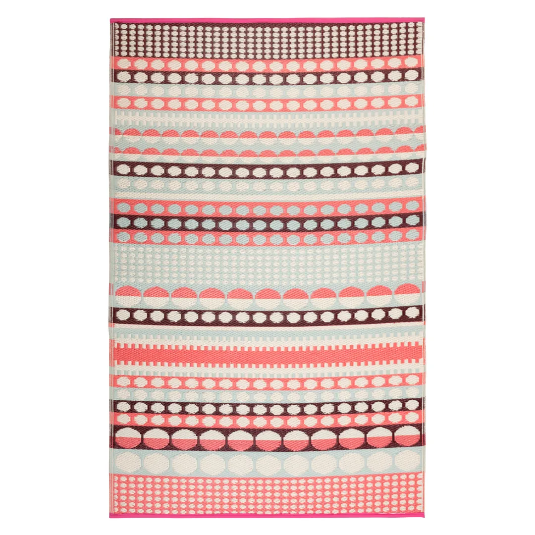 Rovaniemi Multicoloured Pink Scandinavian Area Rug