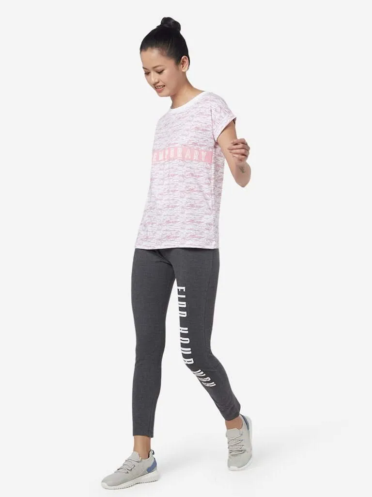 Studiofit Light Pink Printed T-Shirt