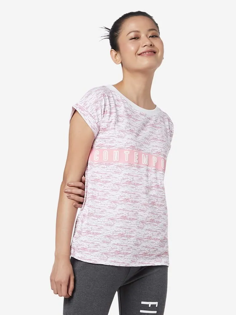 Studiofit Light Pink Printed T-Shirt