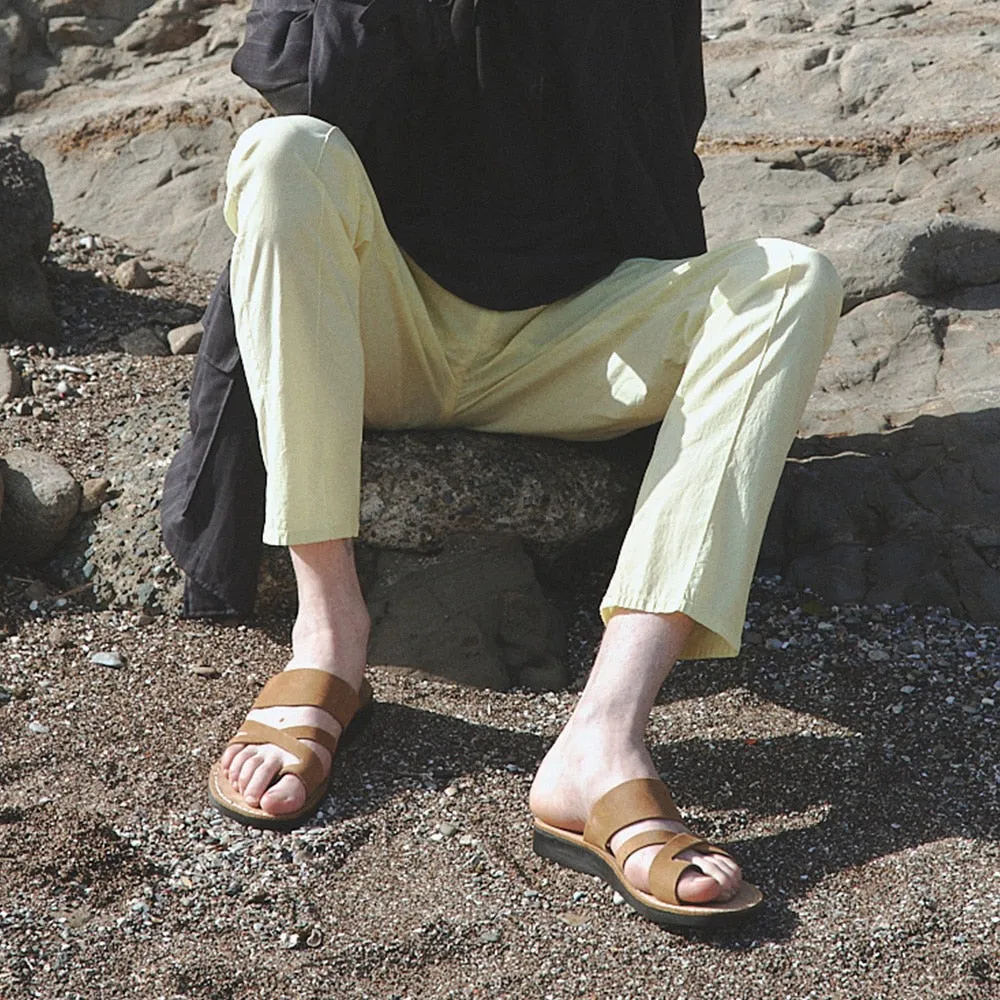 The Good Shepherd - Leather Toe Loop Sandal | Tan Nubuck