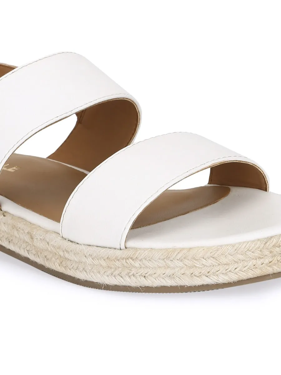 White PU Jute Espadrilles