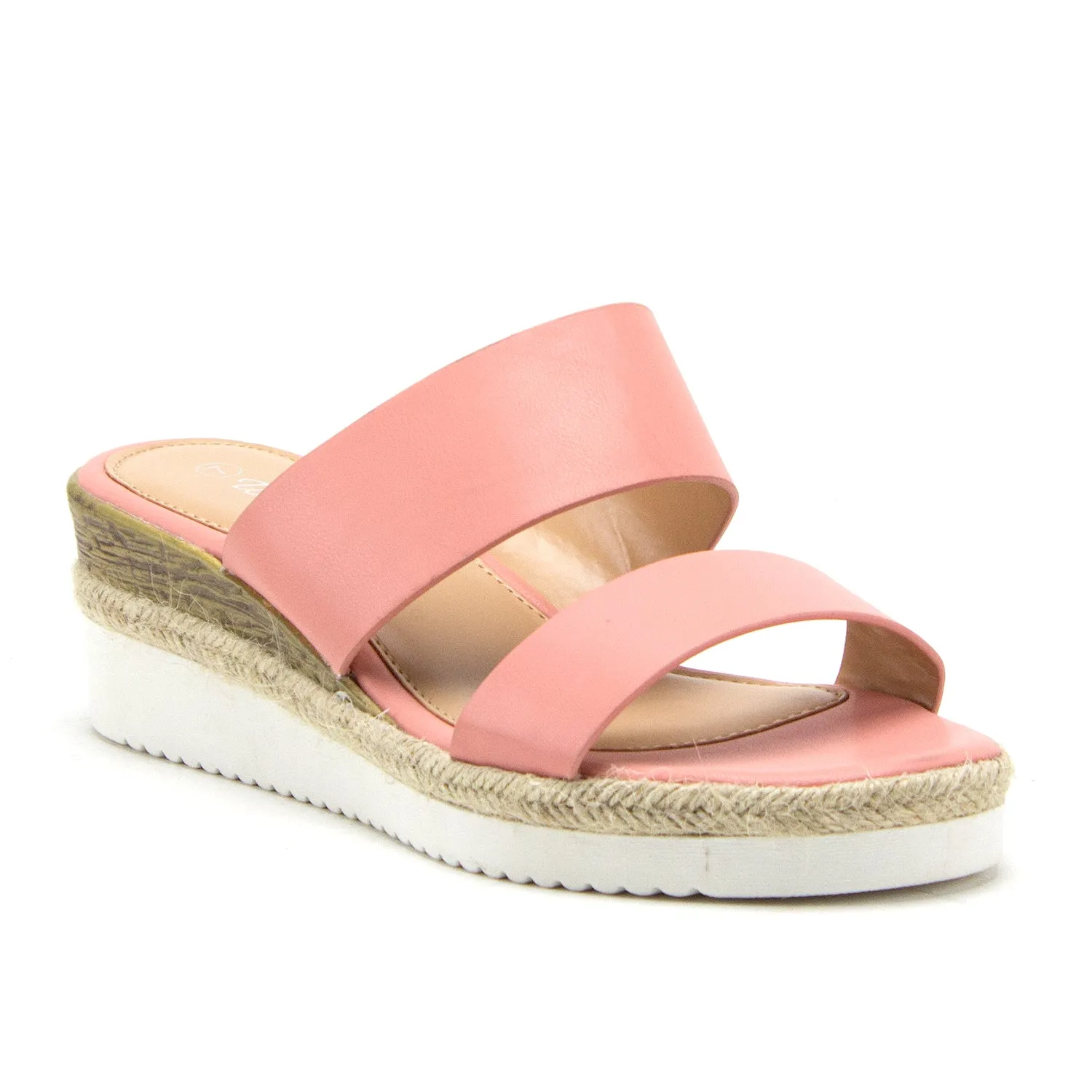 Women's Wanda-5 Stacked Flatform Espadrilles Open Toe Slides Wedged Sandals